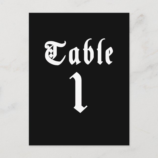 Postale Carte numérotée de table en calligraphie (Devant)