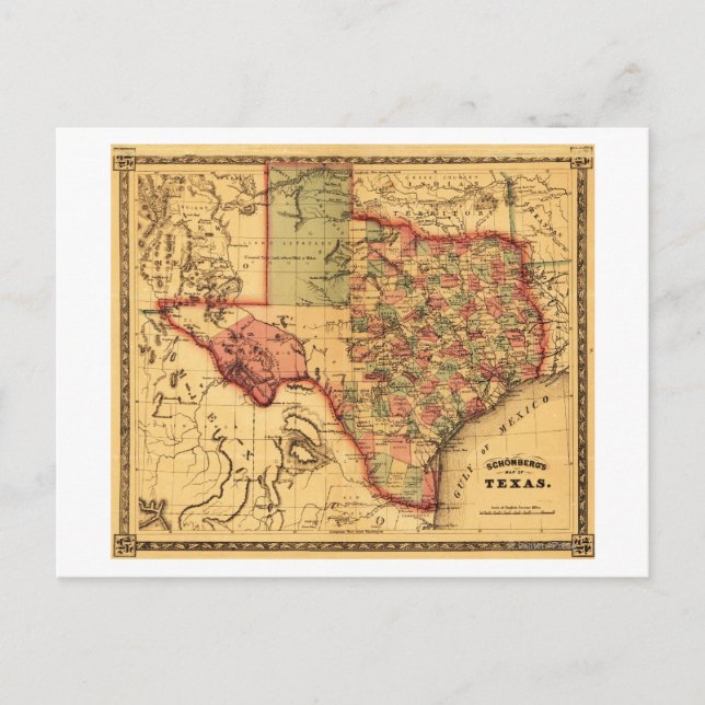 Postale Carte panoramique Texas (Devant)
