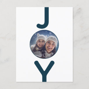 Postale Carte photo de joie blanc de Noël