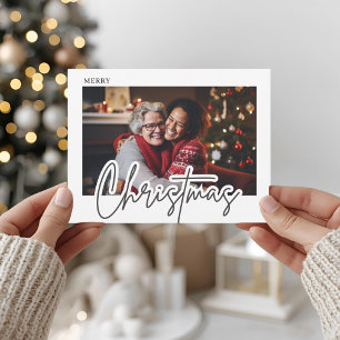 Postale Carte photo de Noël avec texte moderne
