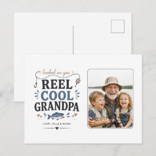 Postale Carte photo sur le thème de la pêche de Grand-Père