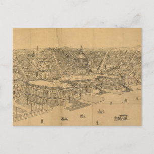 Postale Carte Picturale Ancienne de Washington D.C. (1872)