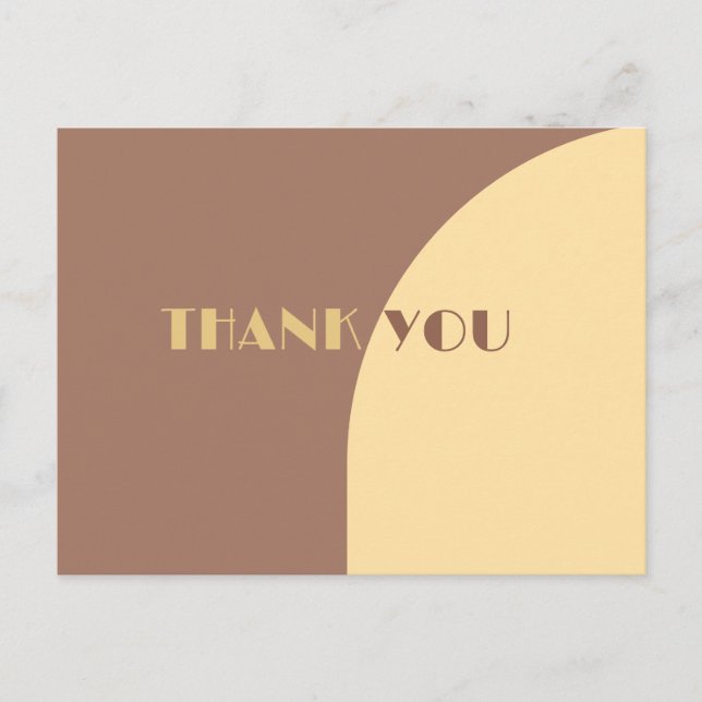 Postale Carte Plat Arché mariage Merci Mocha Mousse (Devant)