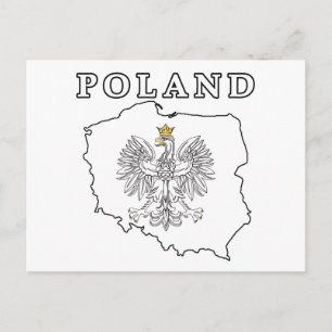 Postale Carte Pologne avec aigle