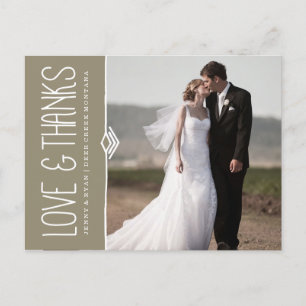 POSTALE CARTE POST MERCI MARIAGE MODERNE
