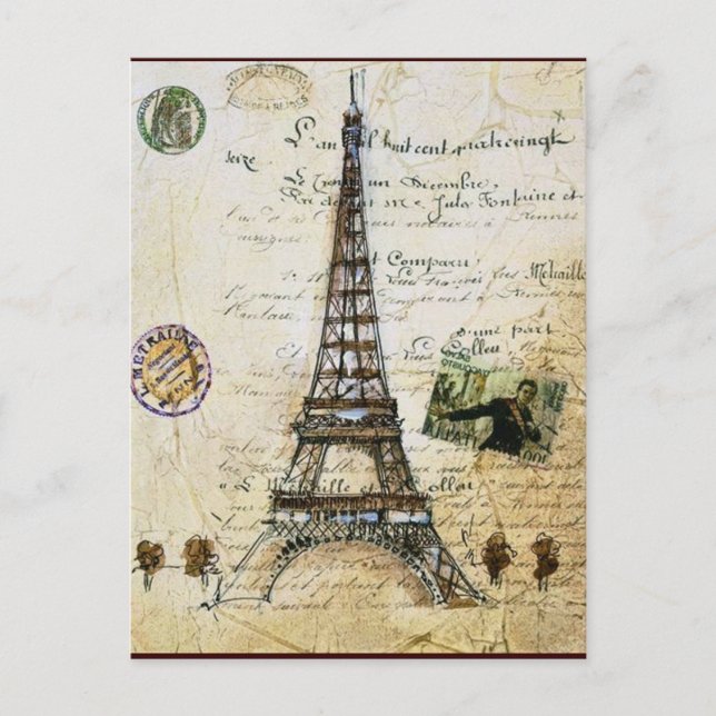 Postale CARTE POST PARIS vintage (Devant)