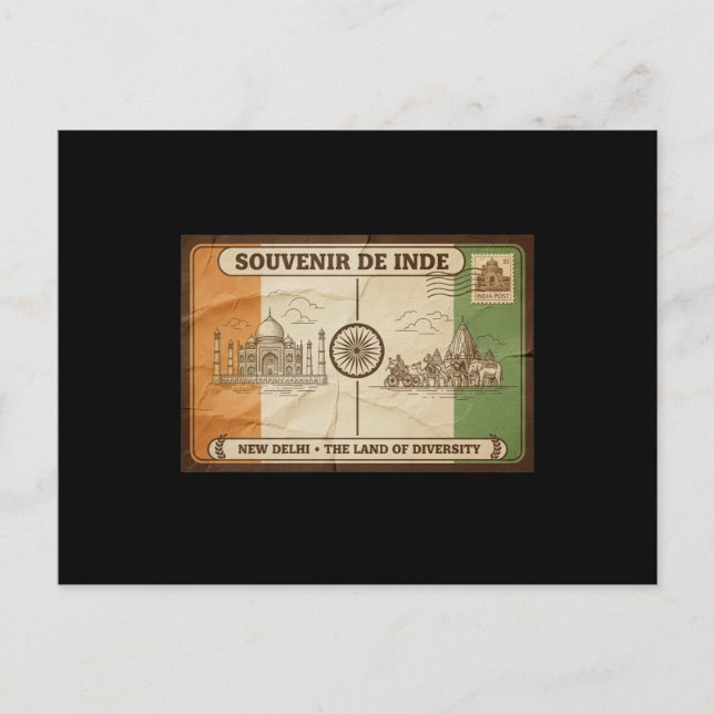 Postale carte postal inde (Devant)