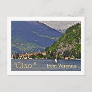 Postale carte postale, "CIAO !" DE VARENNA/ITALIAN LAKE DI
