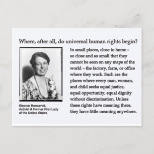 Postale Carte postale-Eleanor Roosevelt Droits de l'Homme