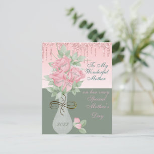 Postale Carte postale, Fête des mères Roses personnalisés