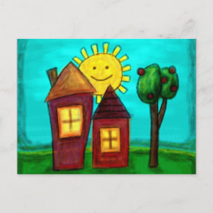 Postale Carte postale, Maisons heureuses
