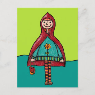 Postale Carte postale, Petit Chaperon Rouge mignon