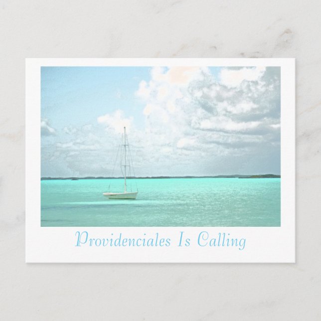 Postale Carte postale, "PROVIDENCIALES VOUS APPELLE"/VOILI (Devant)