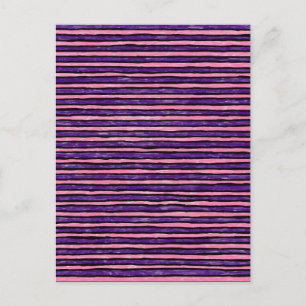 Postale Carte postale, rayures peintes, violet et rose