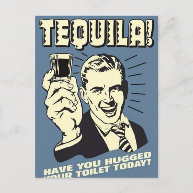 Postale carte postale, rétro, tequila (Devant)