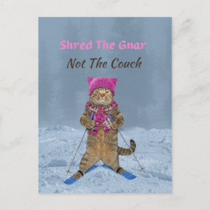 Postale Carte postale, Shred Gnar Ski Cat