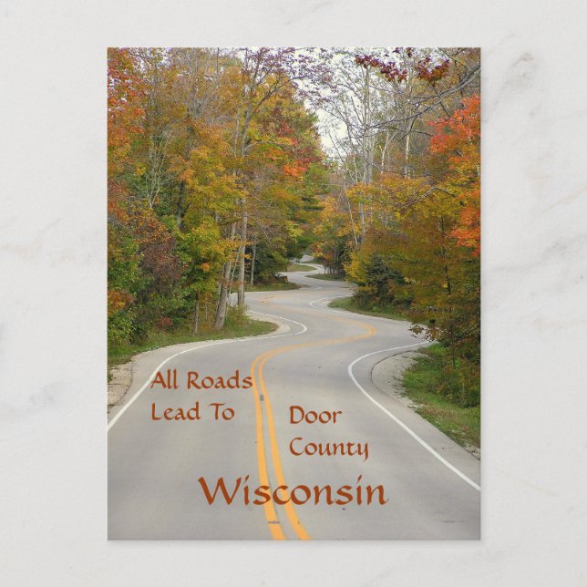 Postale carte postale, "Toutes les routes mènent au comté  (Devant)