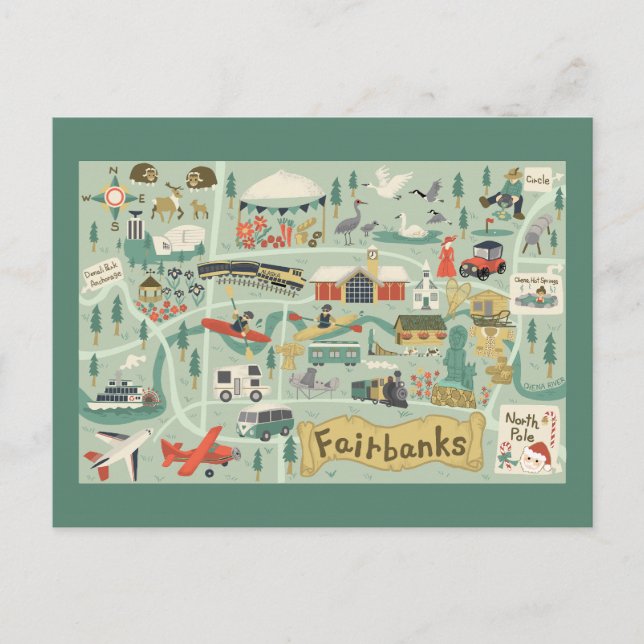 Postale Carte Postcard Fairbanks (Devant)