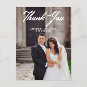 POSTALE CARTE POSTCARD MARIAGE SCRIPT ÉLÉGANTE