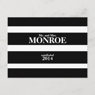 POSTALE CARTE POSTCARD MARIAGE STRIPES CLASSIQUES