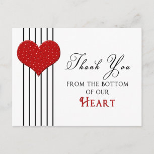 Postale CARTE POSTCARD Merci - COEUR ROUGE -