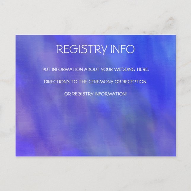 POSTALE CARTE POURPRE DE L'INFORMATION D'AQUARELLE (Devant)