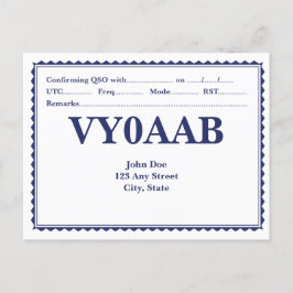 Postale Carte QSL à motif de bordure rétro