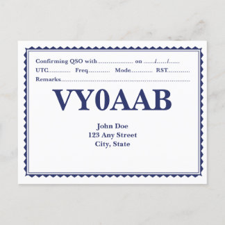 Postale Carte QSL à motif de bordure rétro