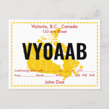 Carte QSL Carte Retro Canada