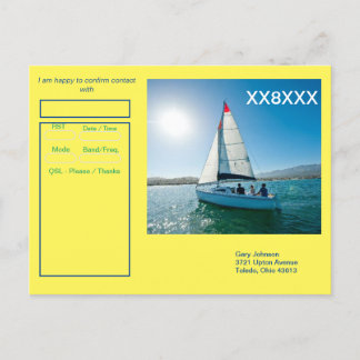 Postale Carte QSL pour tous vos voiliers de jour là-bas!