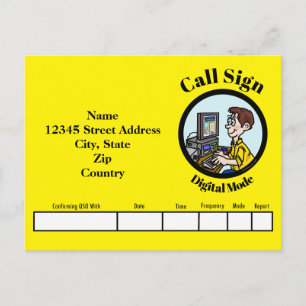 Postale Carte QSL radio Ham mode numérique