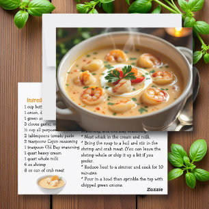 Postale Carte Recette Bisque de fruits de mer
