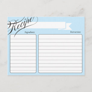Postale Carte Recette Bleue Rétro