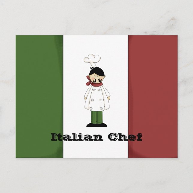 Postale Carte Recette Chef Italien #5 (Devant)