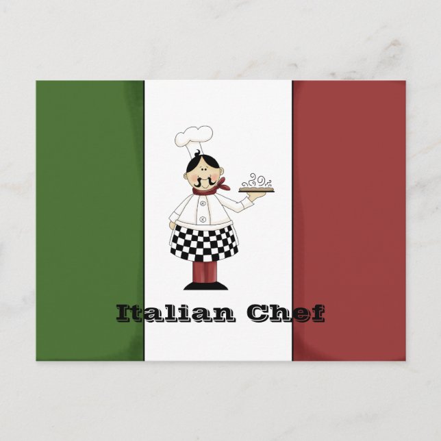 Postale Carte Recette Chef Italien #7 (Devant)