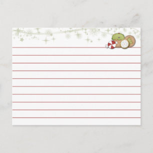 Postale Carte Recette Cookie de Noël