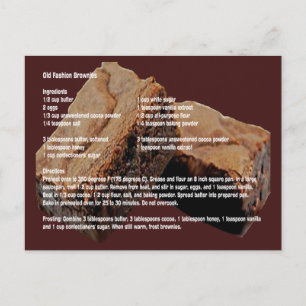 Postale Carte Recette Old Fashion Brownies