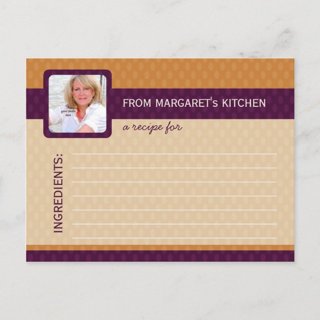 Postale Carte Recette Photo Ovals Retro - Tangerine (Devant)