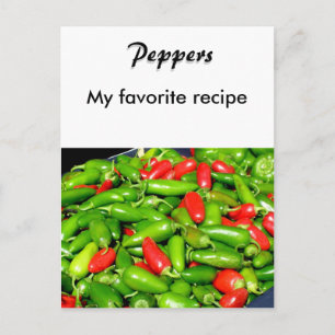 Postale Carte Recette - Poivrons