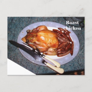 Postale Carte Recette - poulet rôti