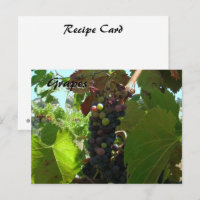 Carte Recette - Raisins sur la vigne