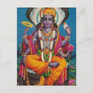 Postale Carte représentant Vishnu, dieu de la paix et de l