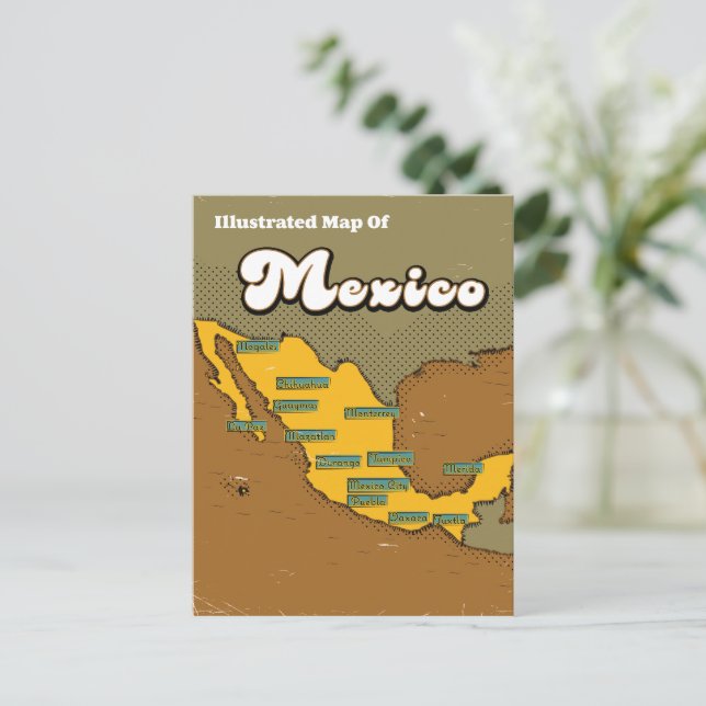 Postale Carte rétro du Mexique (Debout devant)