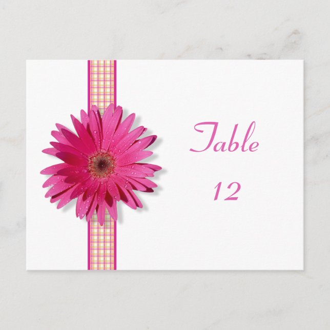 Postale Carte rose de nombre de Tableau de plaid de (Devant)