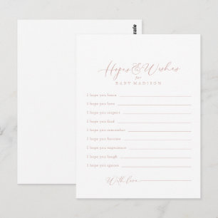 Postale Carte rose Gold Idyllic Baby shower Hopes & Wish