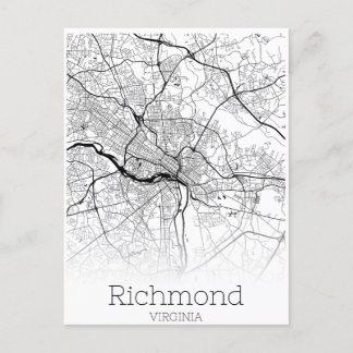 Postale Carte routière de Richmond Virginia