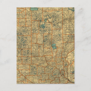 Postale Carte routière du Minnesota