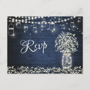 Postale Carte RSVP Jar Mason Respiration Bébé avec choix d