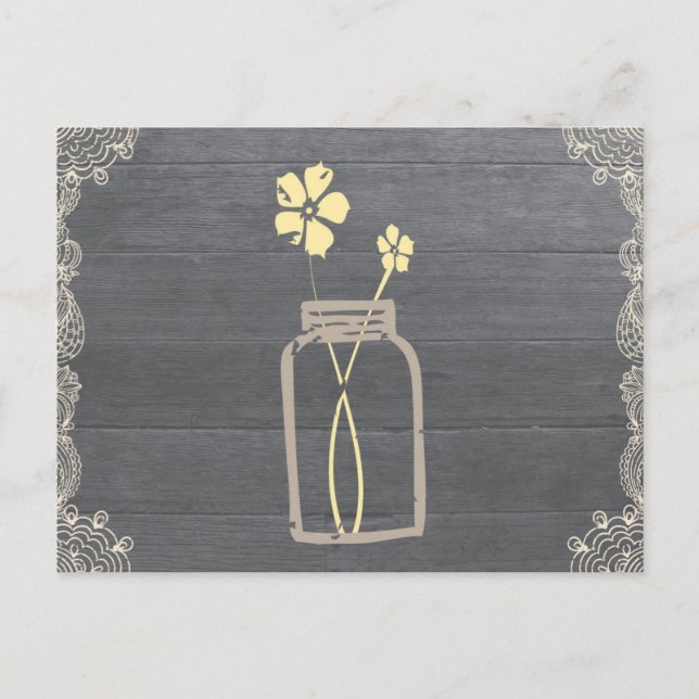 Postale Carte Rustique Mason Jar Recette Douche (Devant)