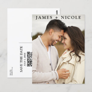 Postale Carte "Save the Date" de mariage scannable avec QR